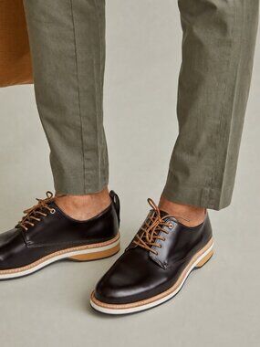 WANT LES ESSENTIELS Montoro Leather Derby Lace-Up Dark Brown Shoes EU 44 US 11